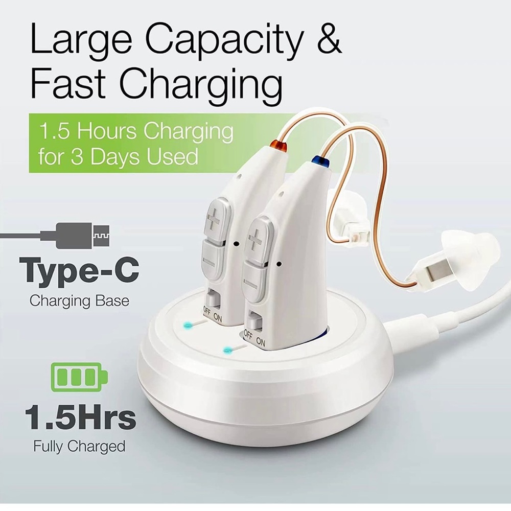 Hearing Aids digital Delmicure rechargeable noice canceling with magnetic base